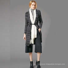 15JWS0722 primavera verano nueva serie moda mujer lana de cachemira raya de punto vestido largo con mangas